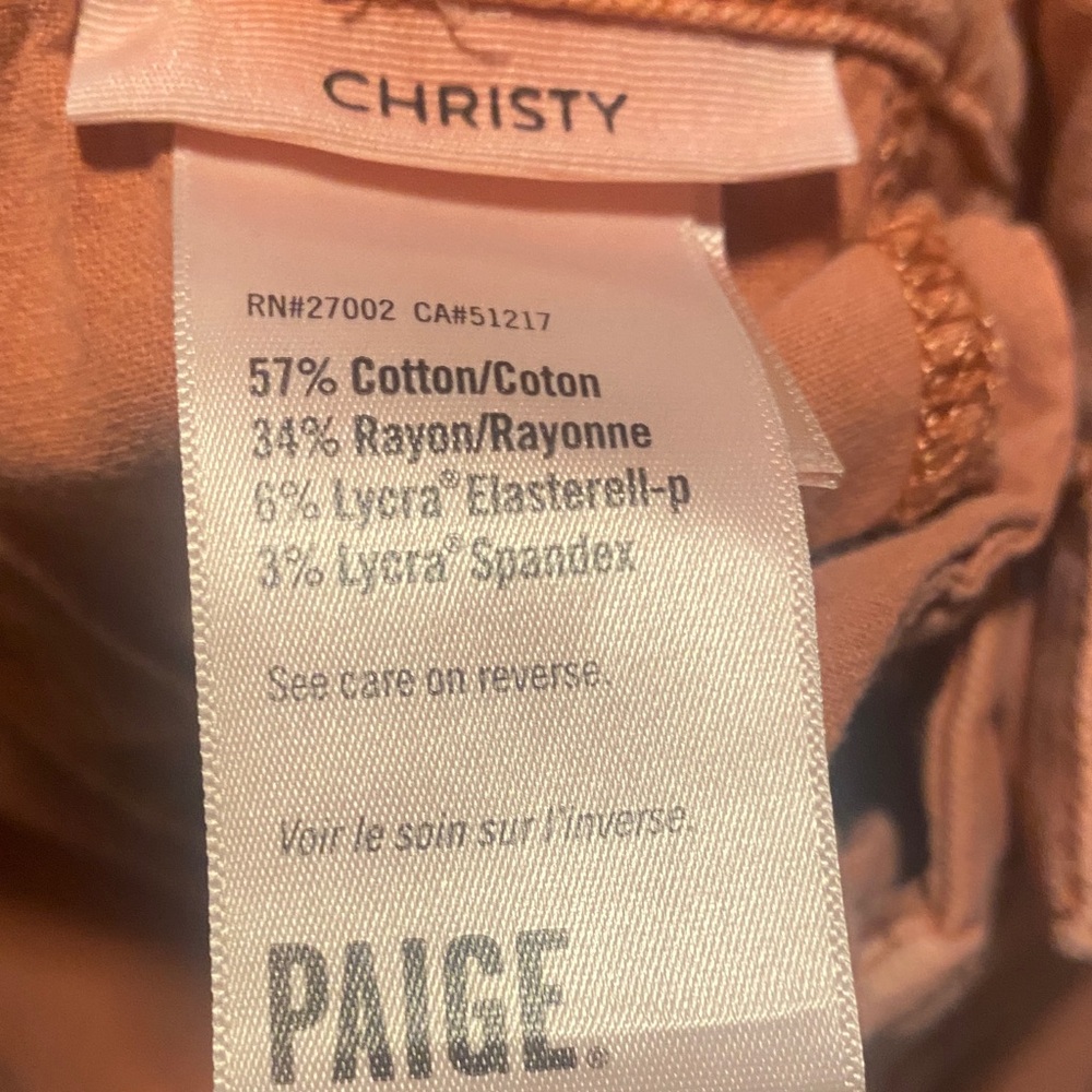 PAIGE Christy Peach Ankle Cropped Jeans Size 29 - Picture 6 of 6